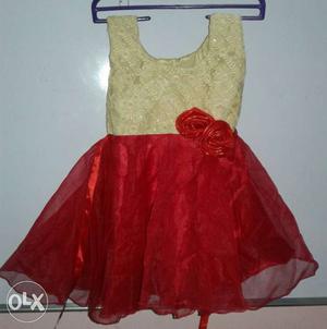 Embroidered Net Frock for 1 to 1.5 Yrs