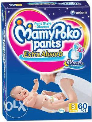 Mamy poko pants small size 60 counts. new pack