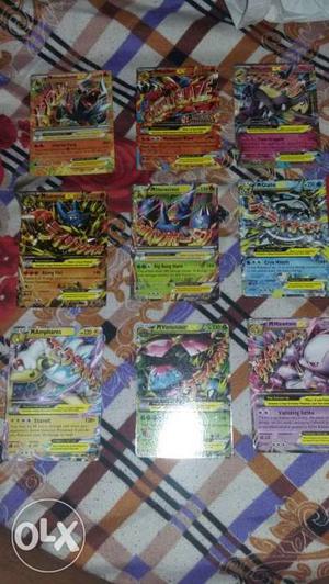 Nine Mega Pokemon Trading Cards