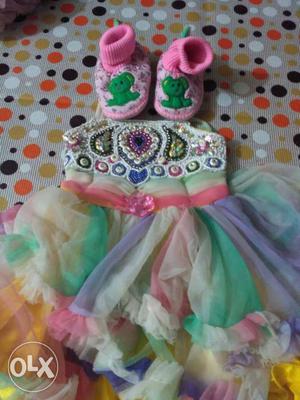Party wear frock upto 8 months old baby with baby