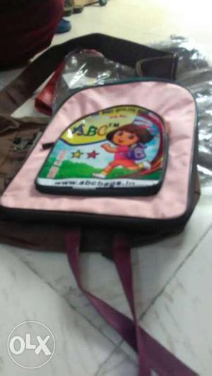 Pink And Black Dora Backpack