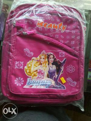 Pink Beauty Backpack In Clear Plastic Wrapper