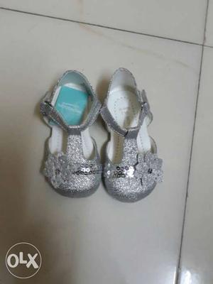 Toddler's Pair Of Silver Floral Print Shoes (FROM SAUDI)