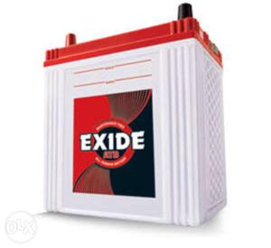 White And Red Exide Car Battery