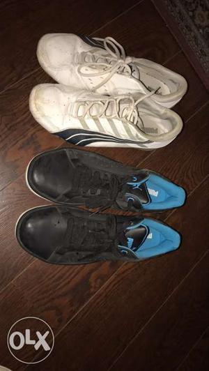 2 pair of PUMA shoes. semi used. size blue us 13