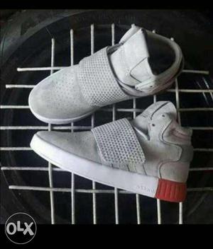 Adidas tubular Gray-and-white High Top Sneakers uk 9.5