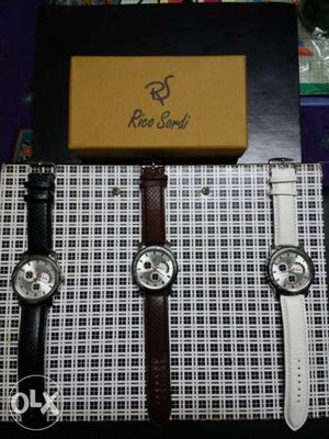 All 3 unused wrist watches in factory condition (not used)