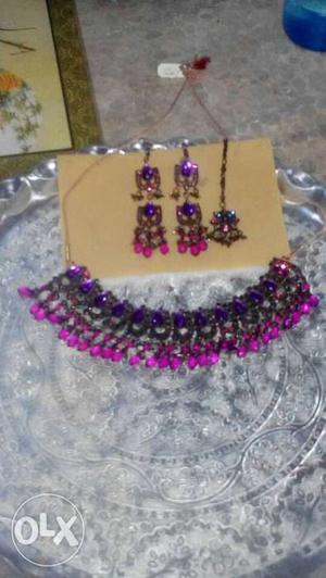 Beautiful artificial jewellery kudan set with