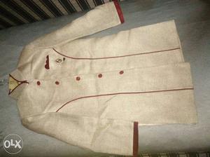 Beige And Red sherwani for  years old kid