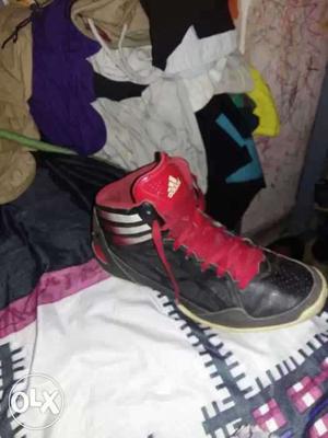 Black And Red Adidas Basketball Shoes