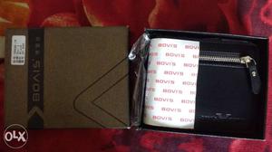 Black Leather Bovis Wallet In Box