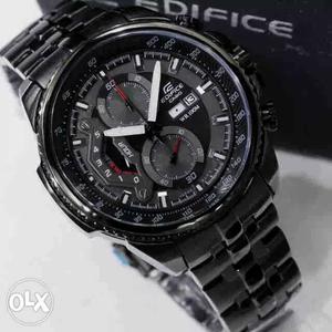 Black Link Casio Edifice Chronograph Watch