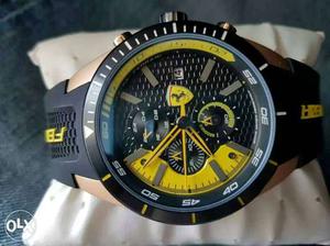 Black Strap Chronograph Ferrari Watch