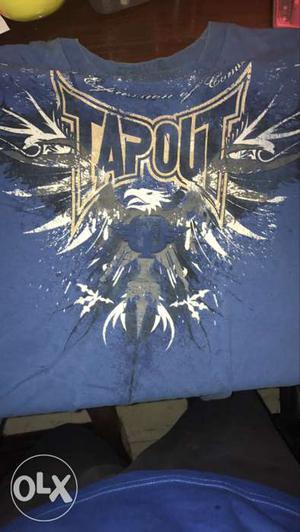 Blue And White Tapout Crew-neck Shirt