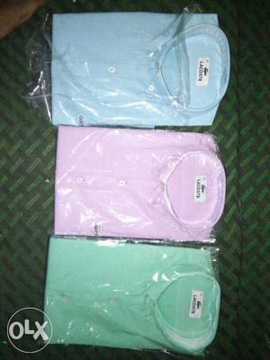 Blue, Pink And Green Polo Shirts