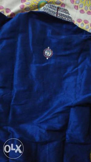 Blue silk kurta