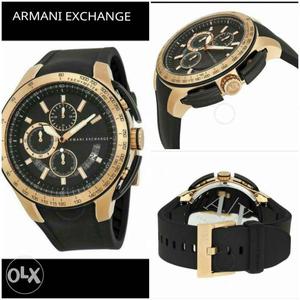 Brown And Black Armani Exchange Chronograph Watch