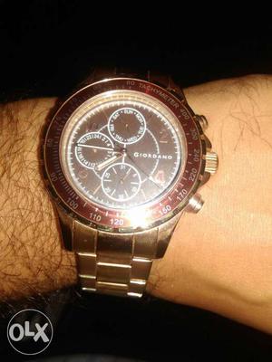 Brown Round Face Giordano Chronograph Watch