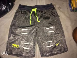 Gray And Black Nike T90 Shorts