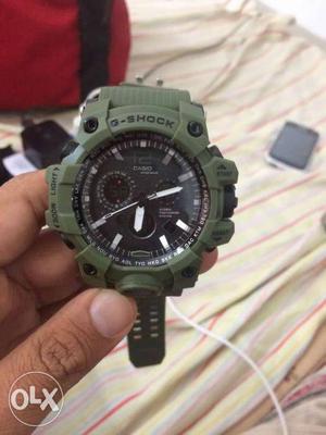 Green And Black Casio G-Shock Chronograph Watch