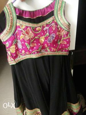 Green, Pink, And Black traditional dress