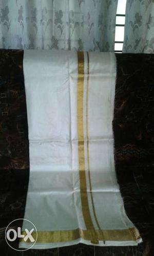 Men's silk dhothi & shirt one time used