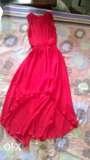 Miss chase High low red colour dress