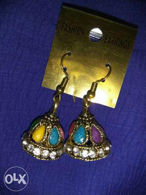 [New] Women's Pair Of Gold-purple-and-yellow Fashion