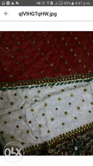Party wear salwar suit heavy red duptta used only