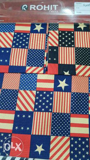 Red, White, And Blue Star Printed Textiles