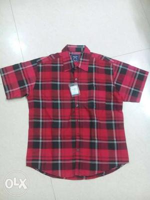 Red and Black Cotton Shirt