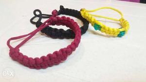 Three Black, Red, And Yellow Paracord Bracelets 10 peace