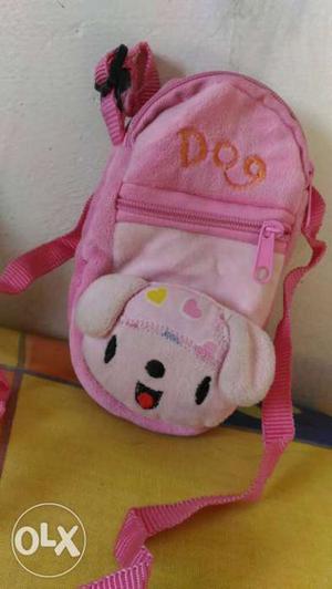 Toddler's Pink Dog-themed Backpack