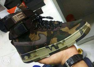 Unpaired Brown Camouflage Nike Air Force One