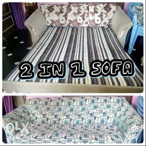 2 in 1 sofa bed and 1 chair