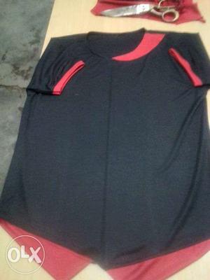 Black And Red Crew Neck Shirt