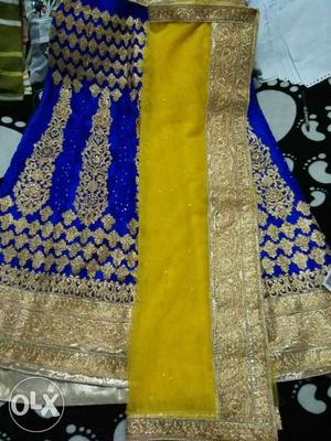 Blue And Yellow Sari