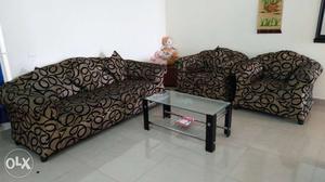 Brown And Black Living Room Furniture Set