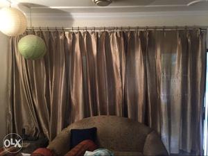 Brown Goblet Curtain with Rod