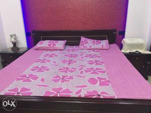 Double bed with storage+2side tables+chest of drawers