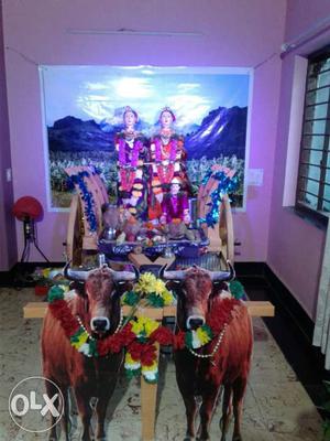Ganapati and Mahalakshi decorations ready and