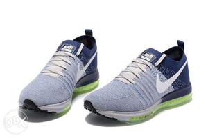 Green-grey-and-blue Nike Running Shoes