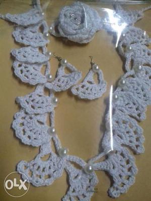 Handmade crochet mala necklace, bracelet,