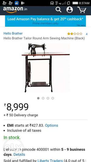 Hello Brather Tailor Round Arm Sewing Machine