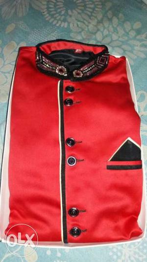New indo western in red black combination very