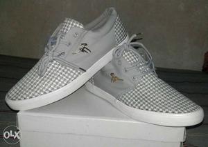 Pair Of Gray Low-top Sneaker