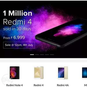 Redmi 4, 16GB+2GB Ram Brand New Seal Packed