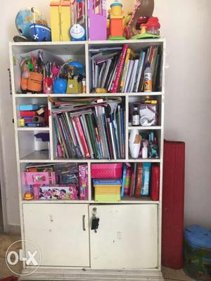 Solid wood white book /toys storage,5ftx3ft