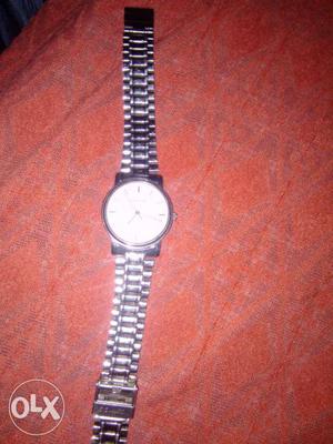 Sonata silver dial watch