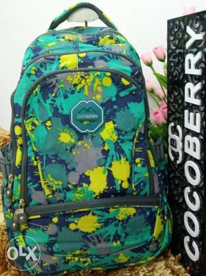 Teal, Blue, Gray And Yellow Cocobery Backpack